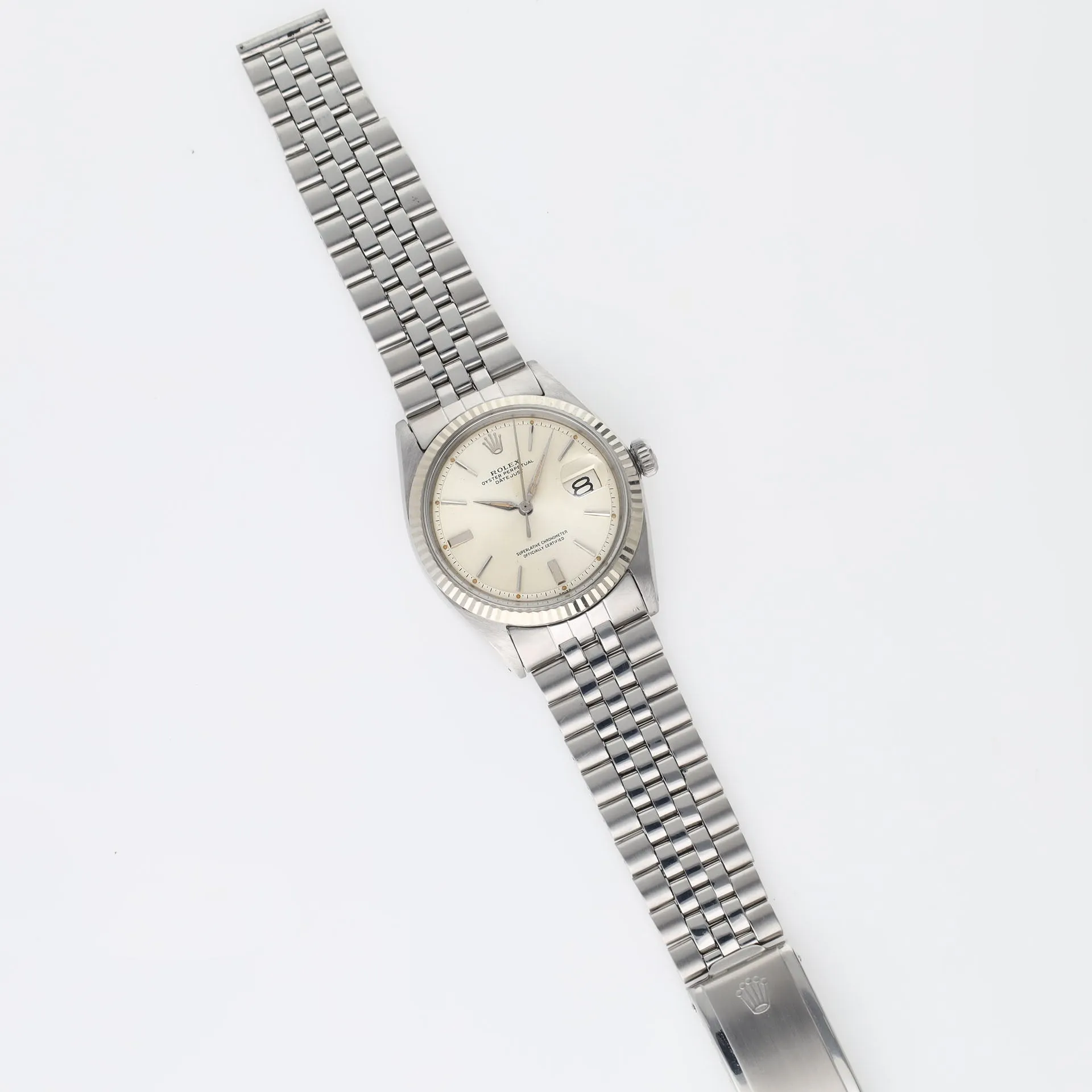 Rolex Datejust 1601 Silver Dial Alpha Hands Rare Clasp