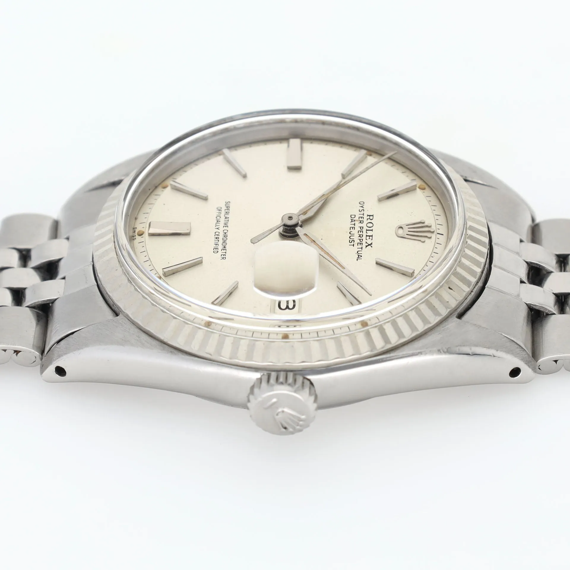 Rolex Datejust 1601 Silver Dial Alpha Hands Rare Clasp