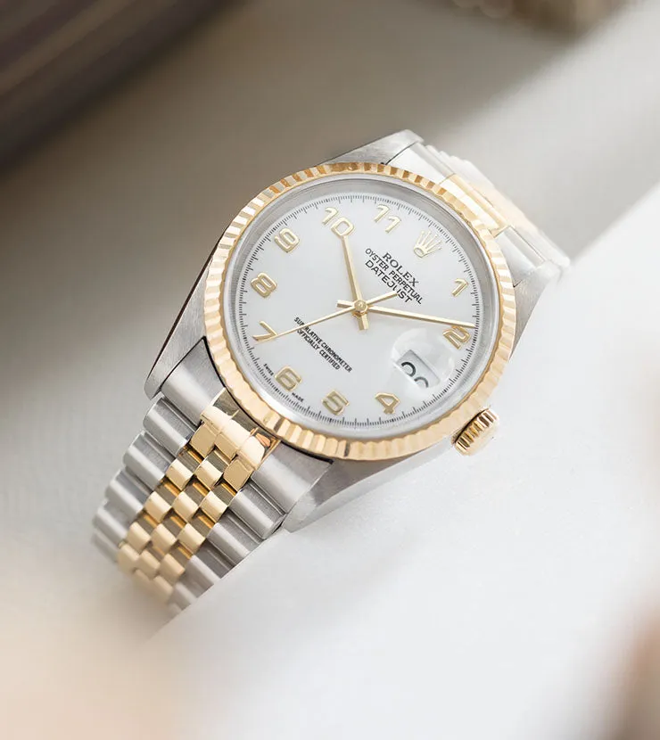 Rolex Datejust 16233 Porcelain Dial Box and Papers
