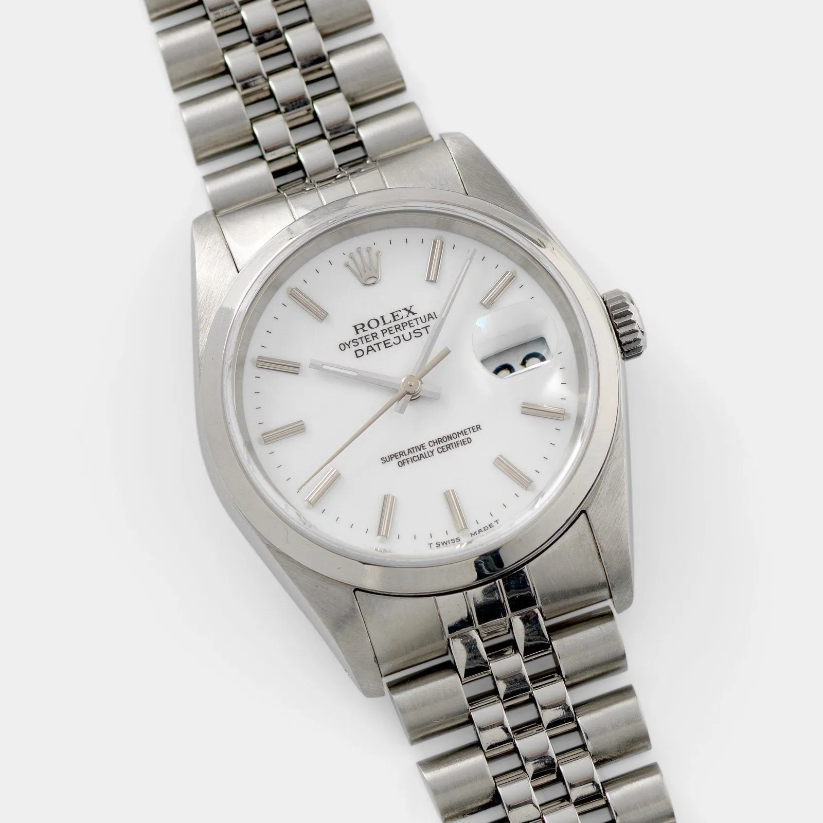 Rolex Datejust White Porcelain Dial Reference 16200
