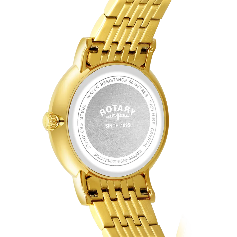 Rotary Gents Gold-Plated 'Windsor' Bracelet Watch