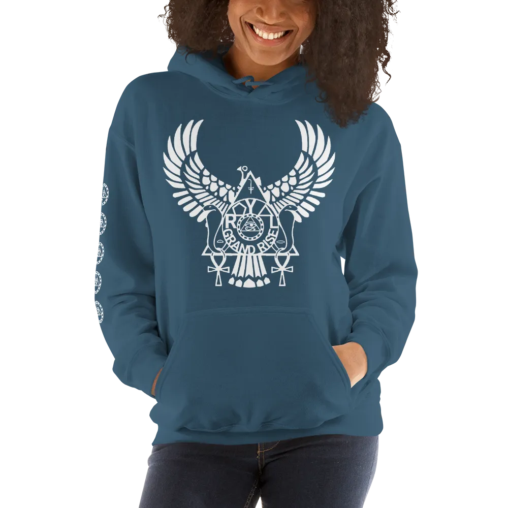 ROYAL. | Urban Resort | RA PARTY ROYAL GRAND RISE Unisex Heavy Blend Hoodie WHITE (5 VARIETIES)
