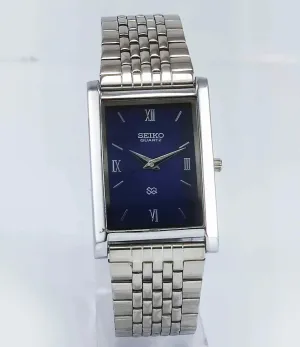 Seiko Quartz MIYOTA Blue Dial Silver Case Men's Watch
