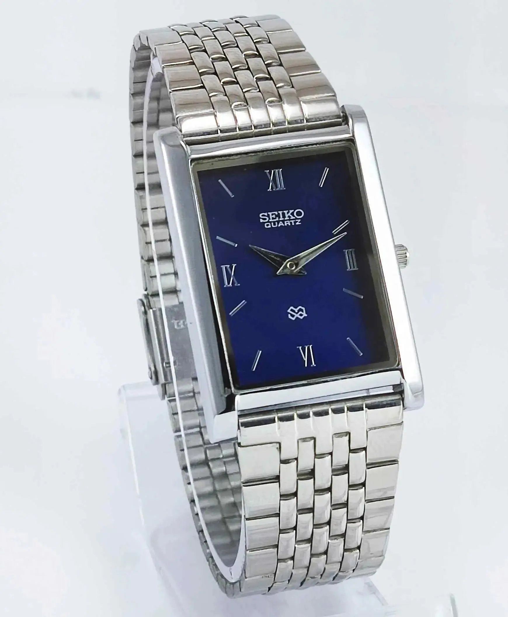 Seiko Quartz MIYOTA Blue Dial Silver Case Men's Watch