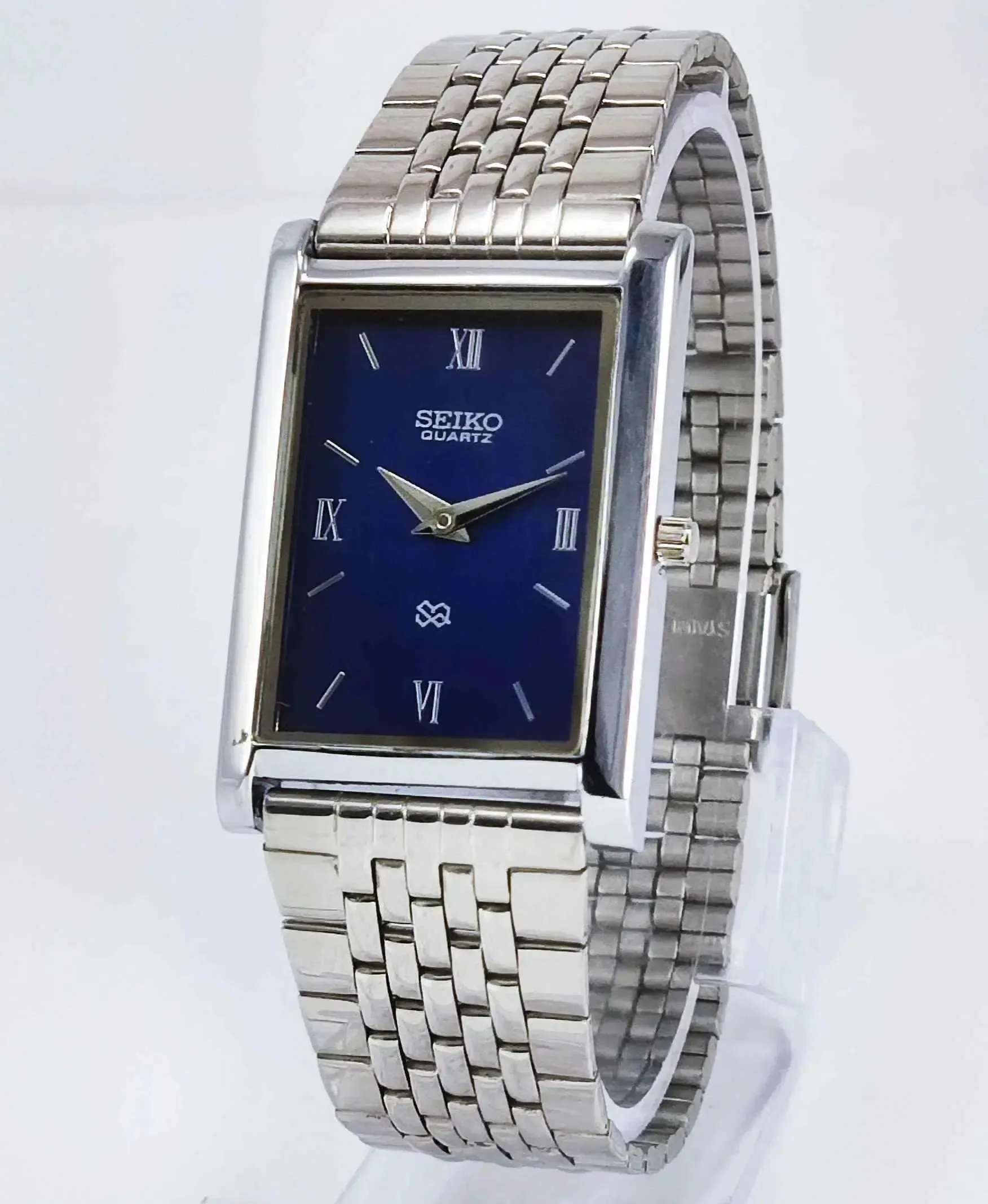 Seiko Quartz MIYOTA Blue Dial Silver Case Men's Watch
