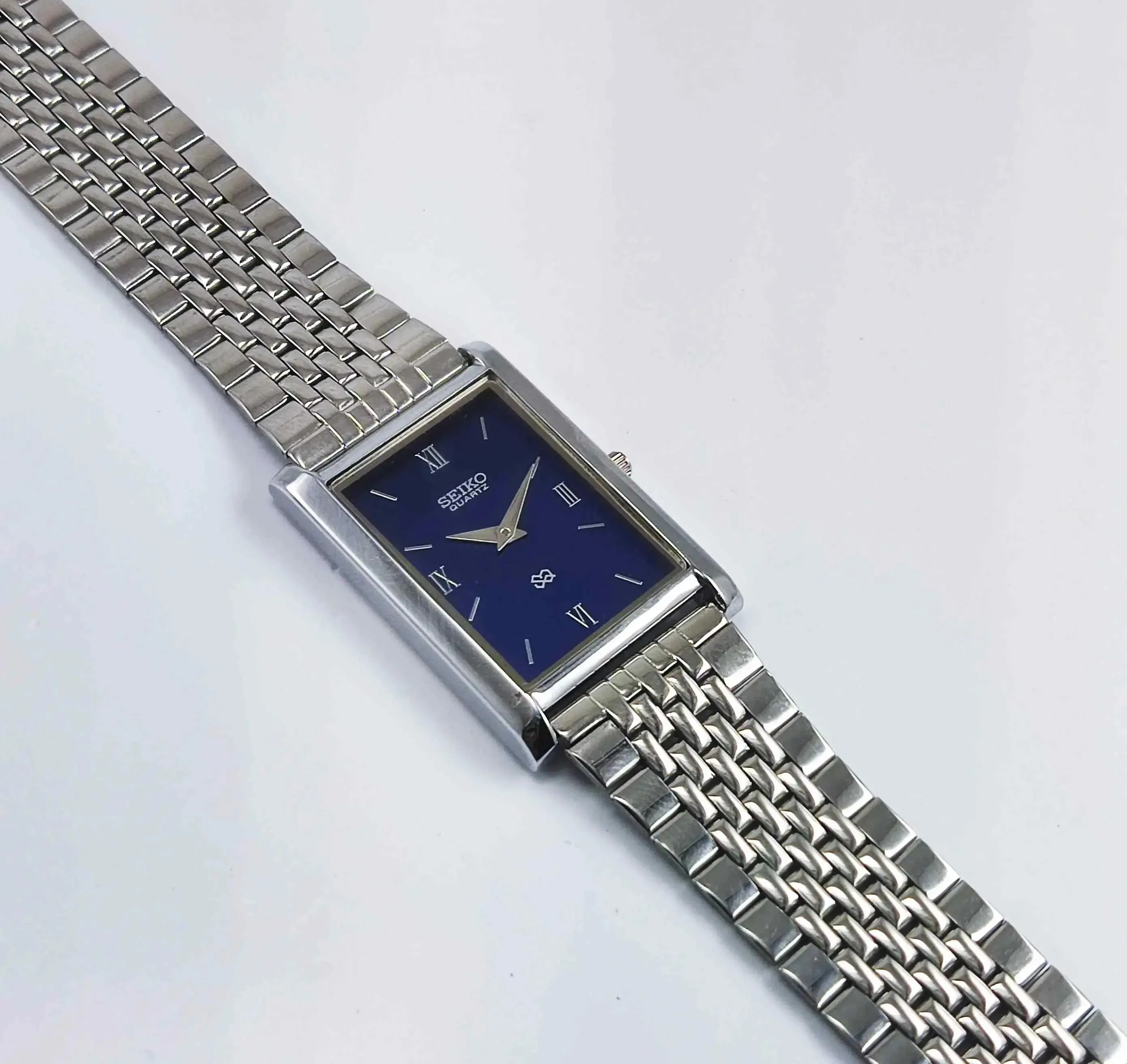 Seiko Quartz MIYOTA Blue Dial Silver Case Men's Watch