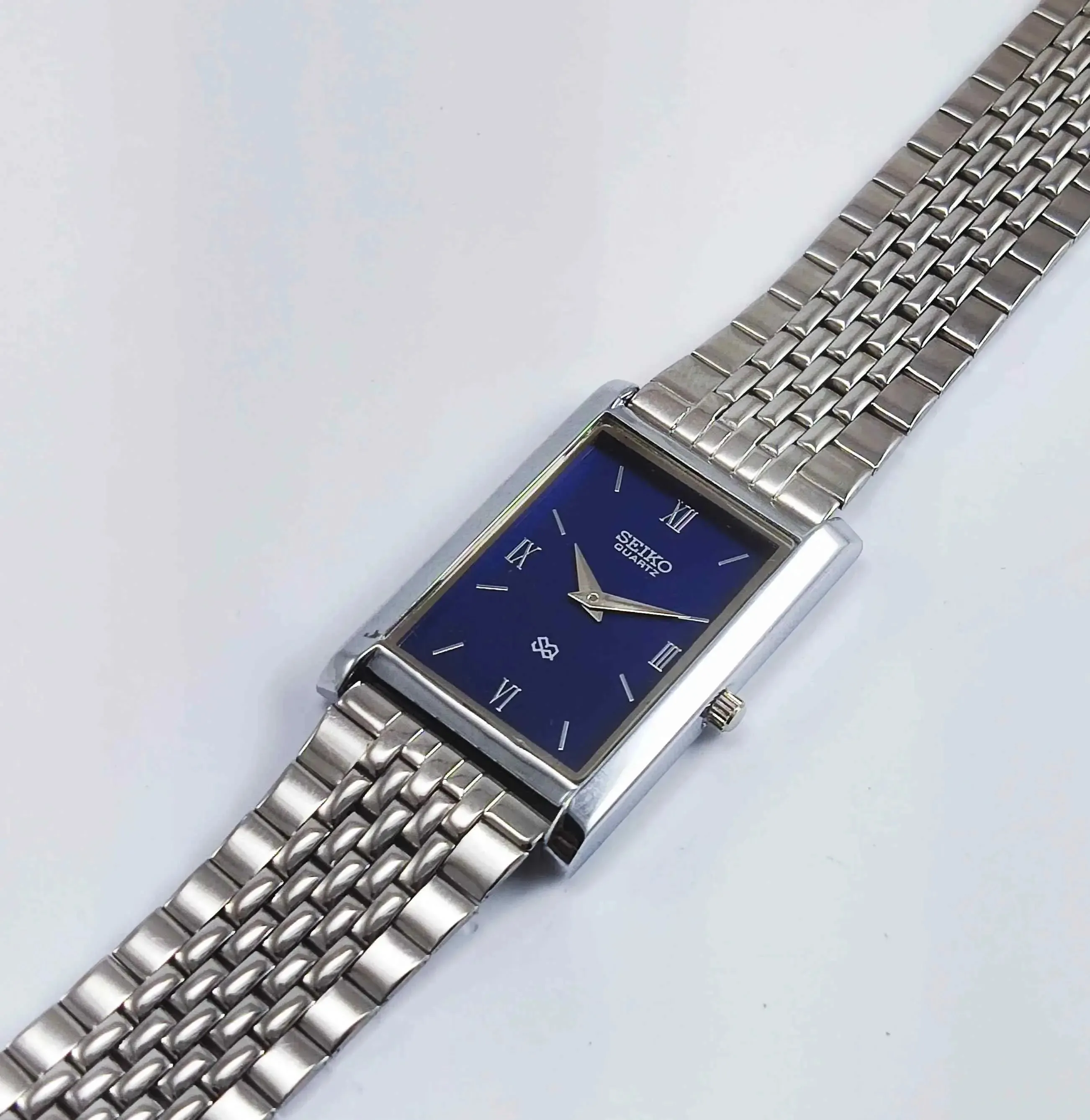 Seiko Quartz MIYOTA Blue Dial Silver Case Men's Watch