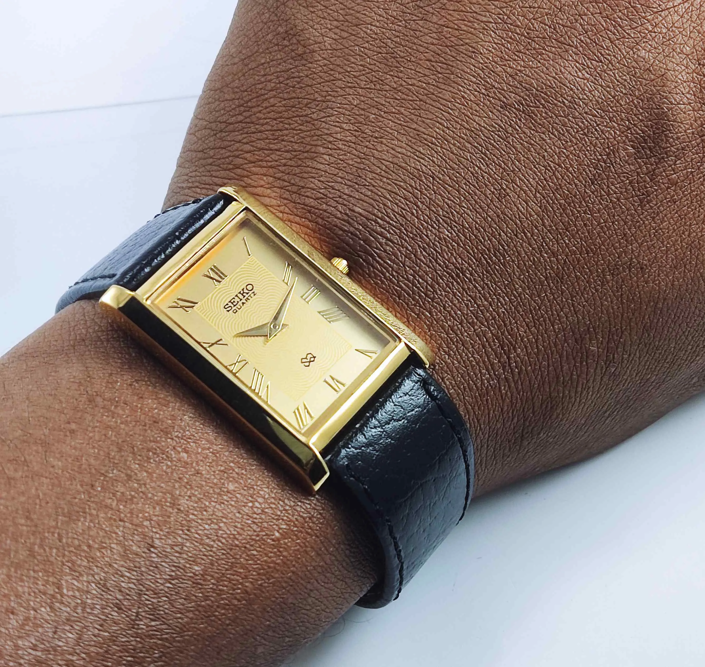 Seiko Quartz MIYOTA Golden Dial Golden Case Men's Watch