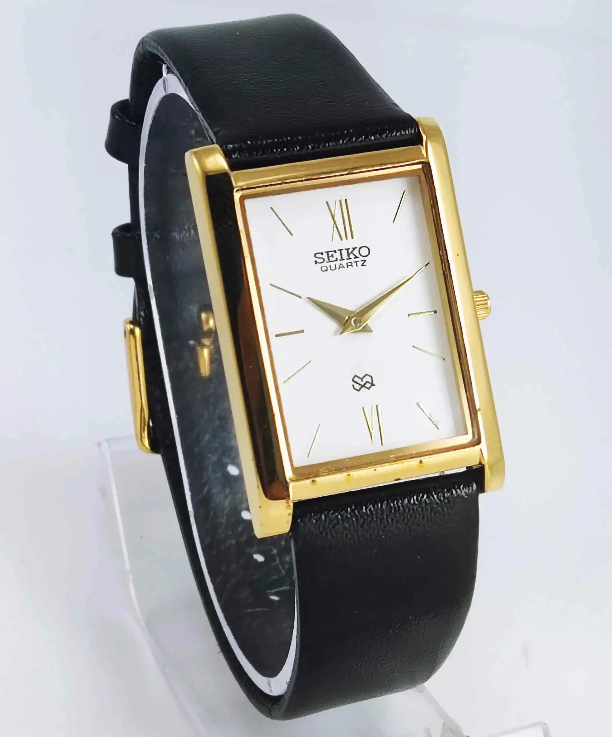 Seiko Quartz MIYOTA White Dial Golden Case Men's Watch