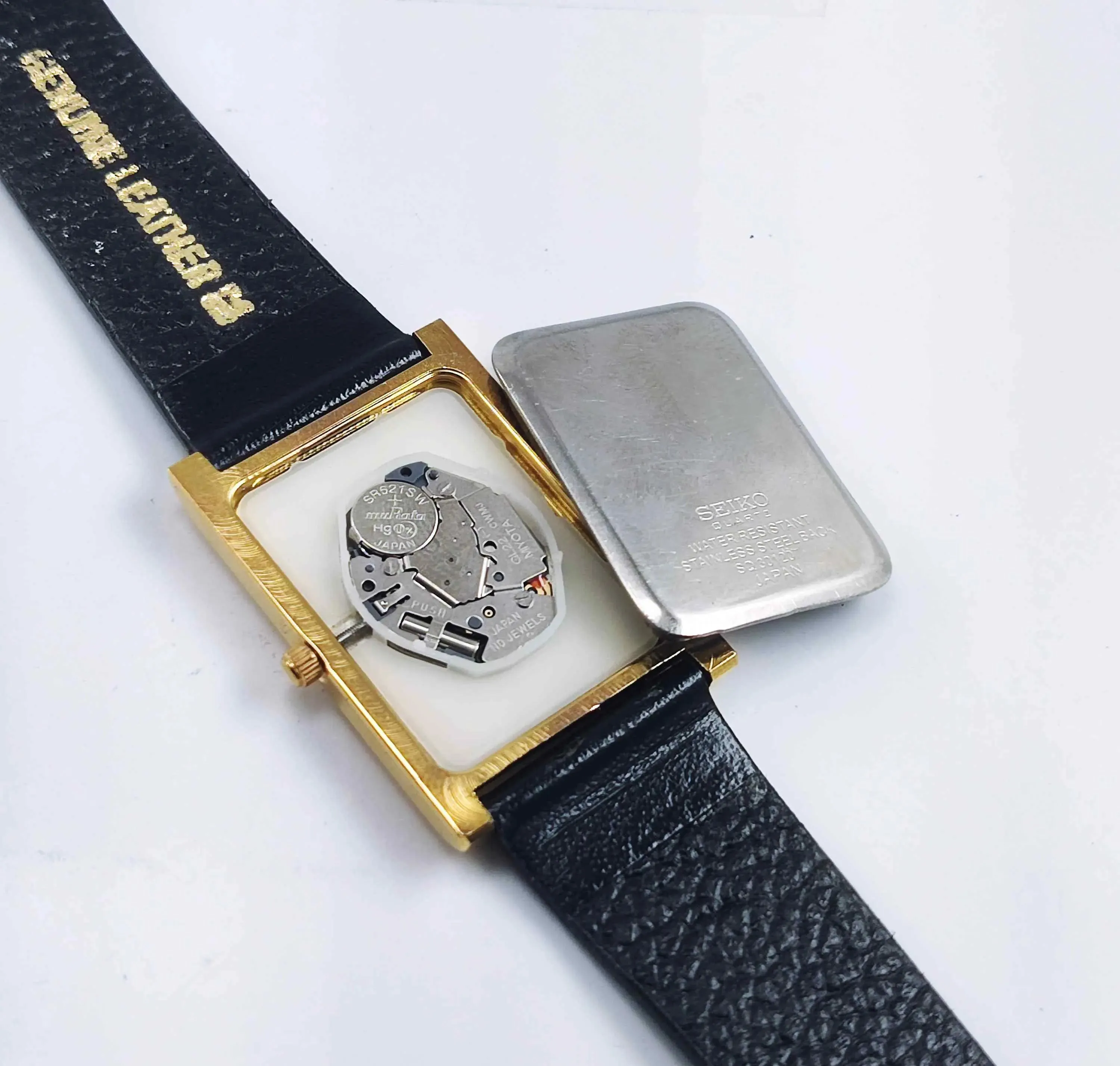Seiko Quartz MIYOTA White Dial Golden Case Men's Watch