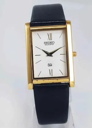 Seiko Quartz MIYOTA White Dial Golden Case Men's Watch