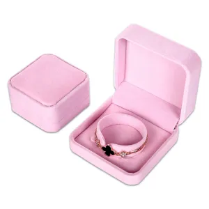 Single Deluxe Plush Pink Velvet Bracelet/Watch Jewelry Box