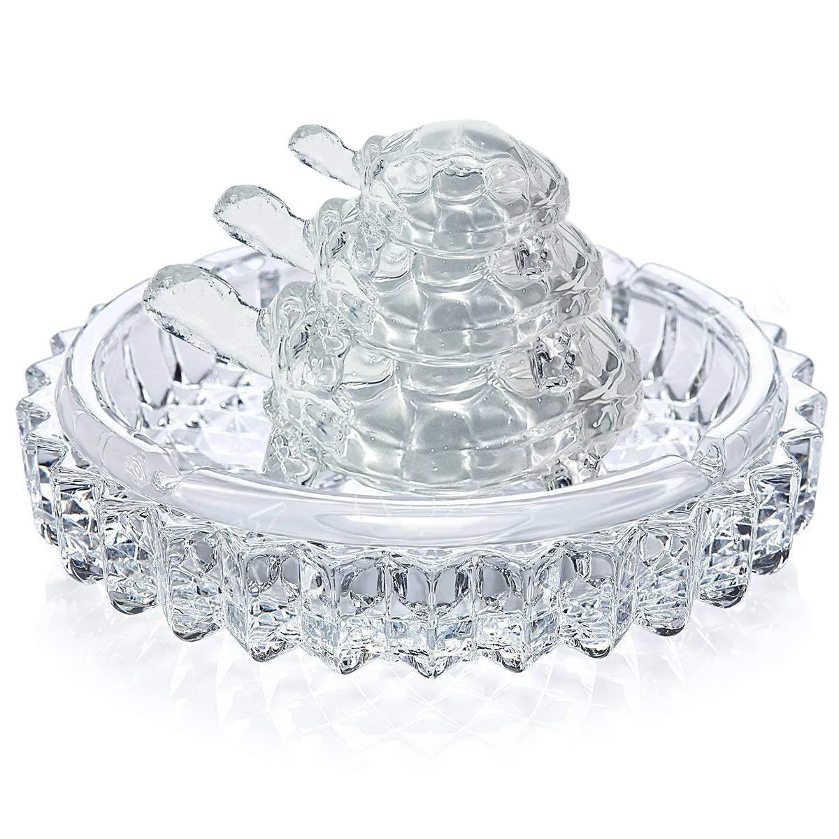 SK CRAFT Vastu Crystal Tortoise with Plate Figurine Feng Shui Home Décor Gemstone, Good Luck for Home,Office, Shop,Spiritual(Pack of 1 Crystal)