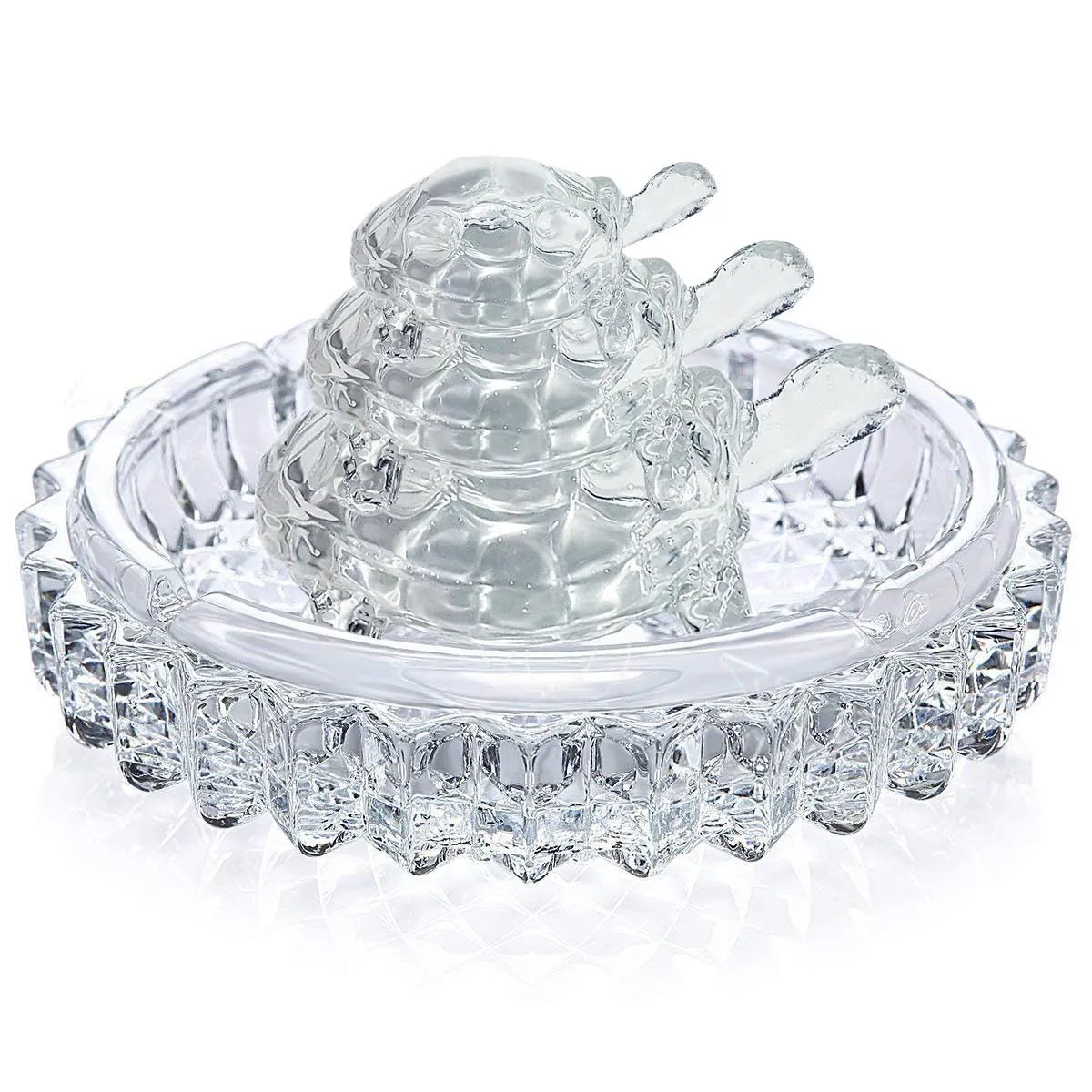 SK CRAFT Vastu Crystal Tortoise with Plate Figurine Feng Shui Home Décor Gemstone, Good Luck for Home,Office, Shop,Spiritual(Pack of 1 Crystal)