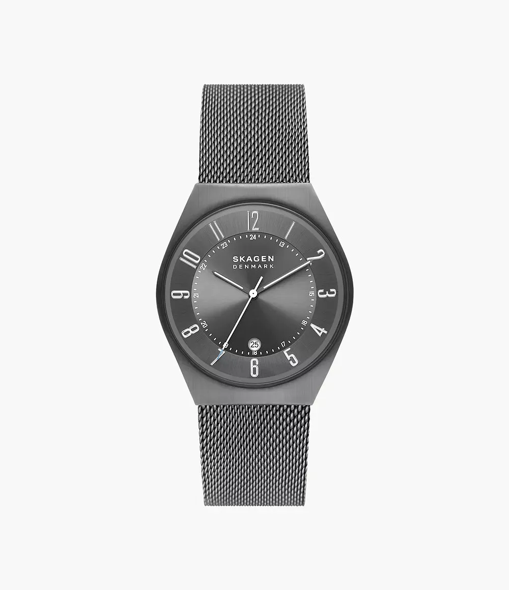 Skagen Gents Stainless Steel Grenen Charcoal Mesh Watch