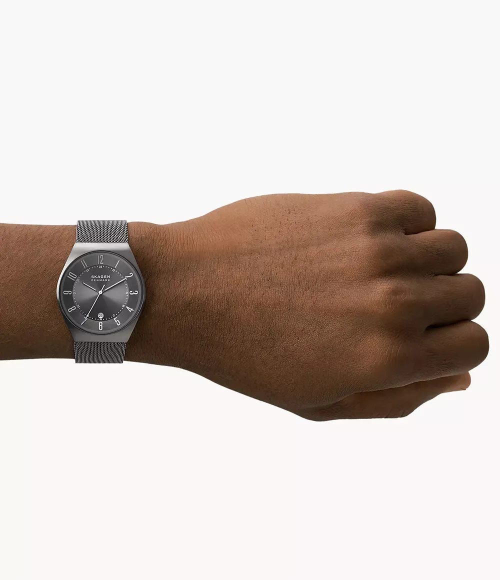 Skagen Gents Stainless Steel Grenen Charcoal Mesh Watch