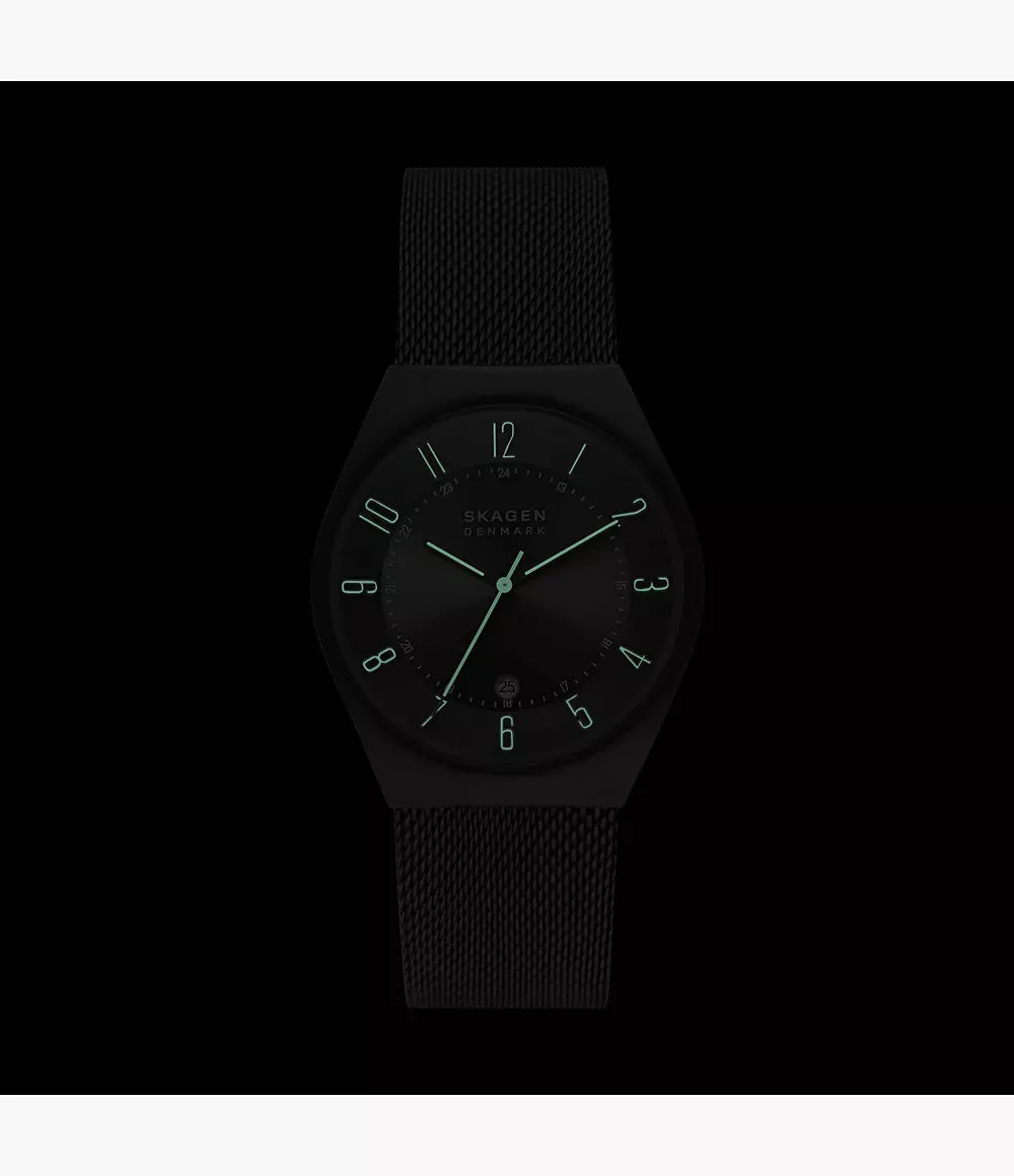 Skagen Gents Stainless Steel Grenen Charcoal Mesh Watch