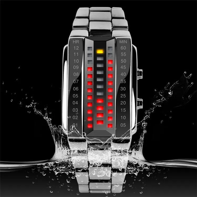SKMEI 1013 High Quality Fashion Men's Wrist Watch With Calendar Alloy Analog Luxury Watches New binary led wristwatches