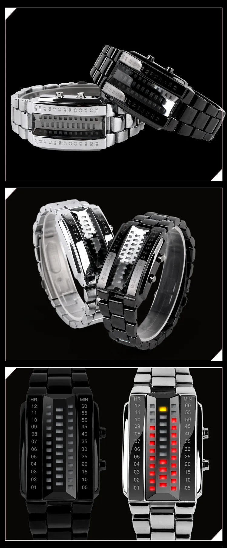 SKMEI 1013 High Quality Fashion Men's Wrist Watch With Calendar Alloy Analog Luxury Watches New binary led wristwatches