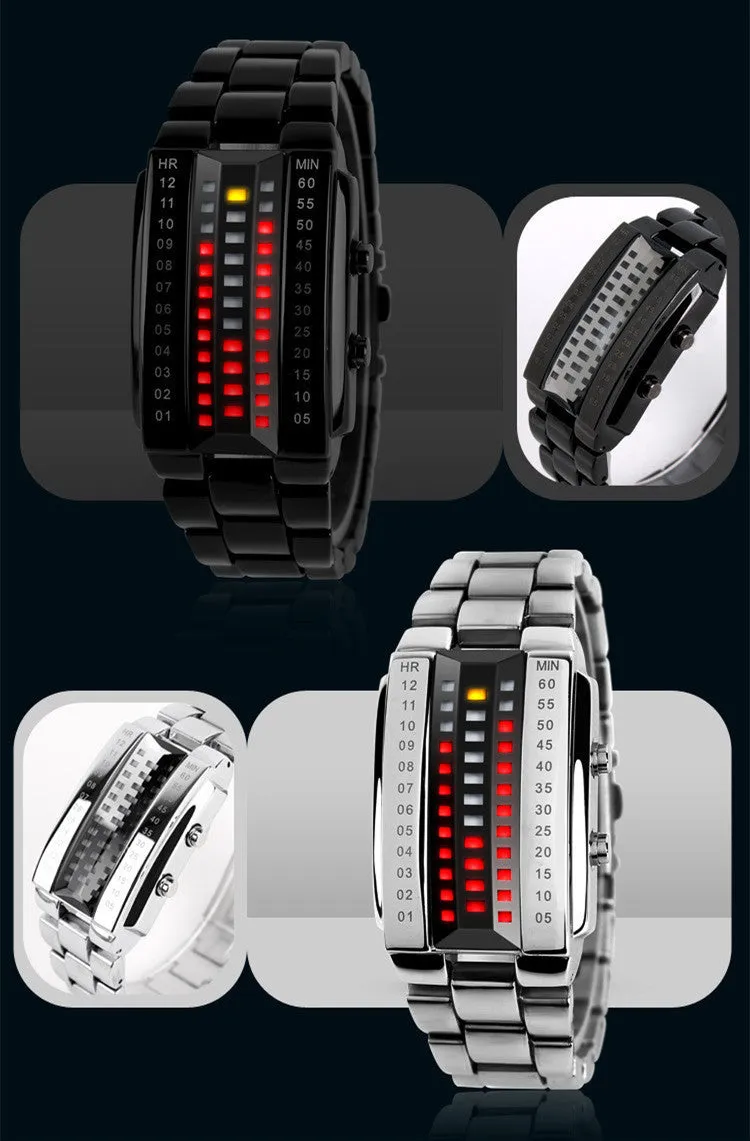 SKMEI 1013 High Quality Fashion Men's Wrist Watch With Calendar Alloy Analog Luxury Watches New binary led wristwatches