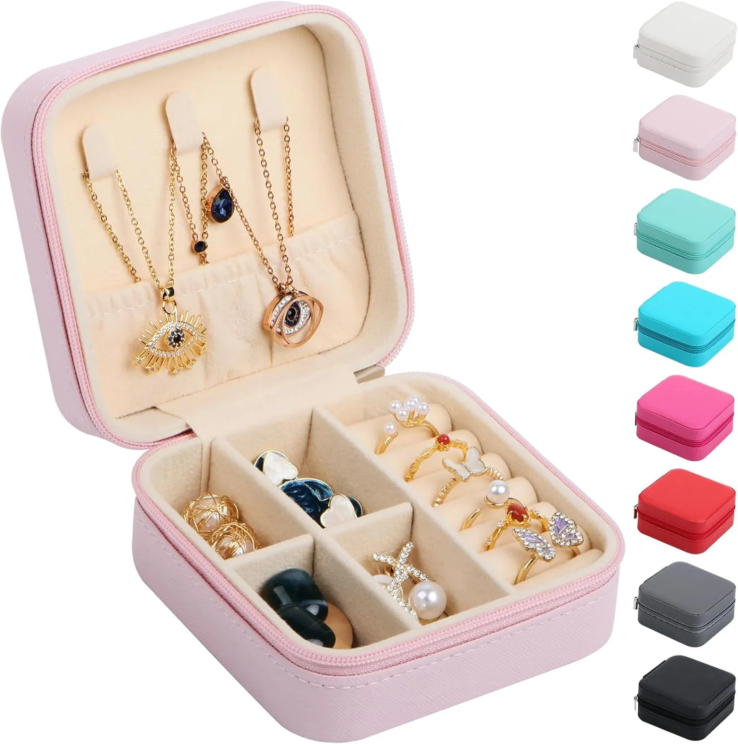 Small Travel Jewelry Case Organizer,Mini Travel Essentials for Women,Bridesmaid Gifts Birthday Gifts for Women,Small Jewelry Box for Girls 8-12