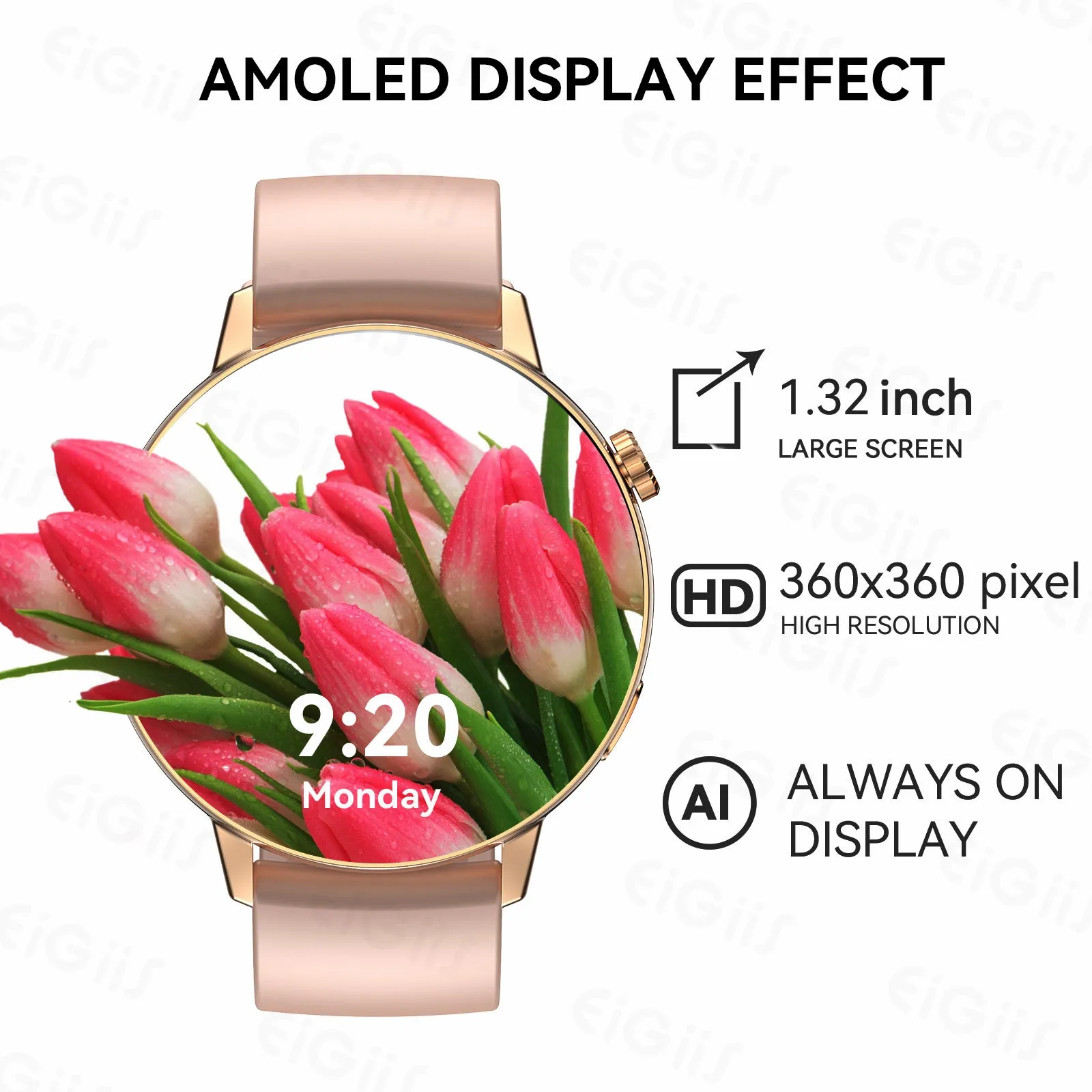 Smart Watch for Men Women Bluetooth Calling 1.32" HD Full Touch Screen Sports Smartwatch Compatible with iPhone Android Phone Waterproof Fitness Tracker Watch with Heart Rate Sleep Monitor Pedometer