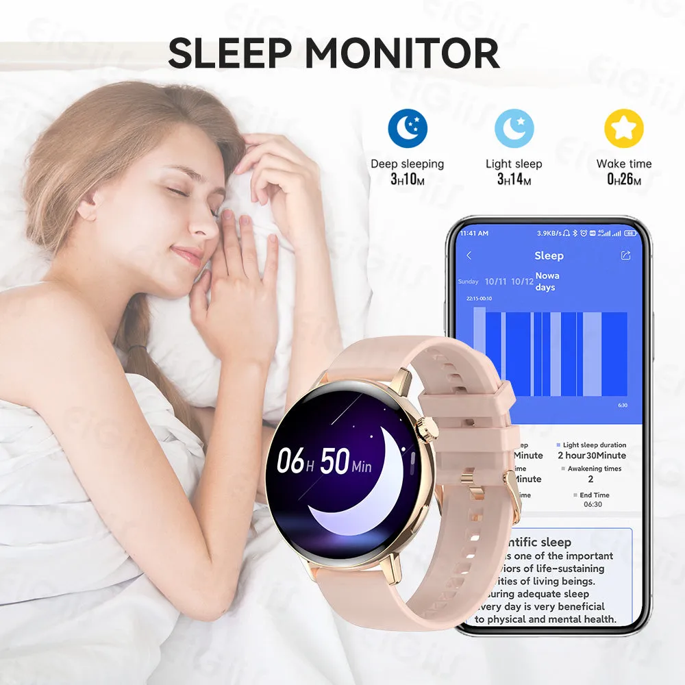 Smart Watch for Men Women Bluetooth Calling 1.32" HD Full Touch Screen Sports Smartwatch Compatible with iPhone Android Phone Waterproof Fitness Tracker Watch with Heart Rate Sleep Monitor Pedometer