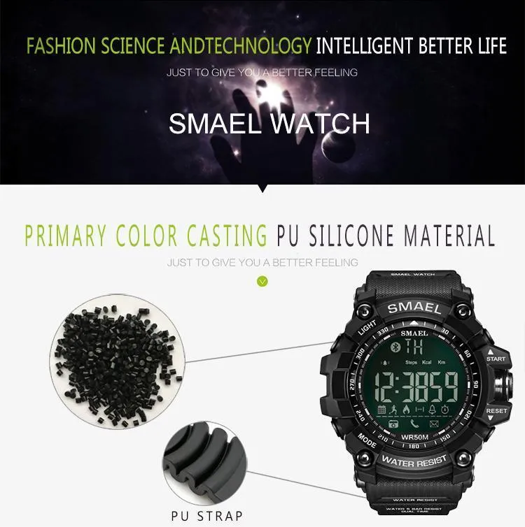 SML Warrior Smart Shock Resistant Digital Military Sport Smart Watch