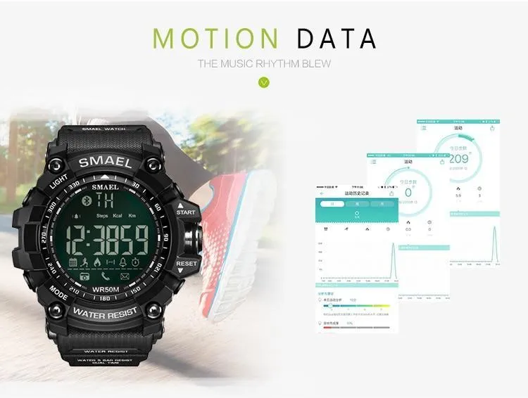 SML Warrior Smart Shock Resistant Digital Military Sport Smart Watch