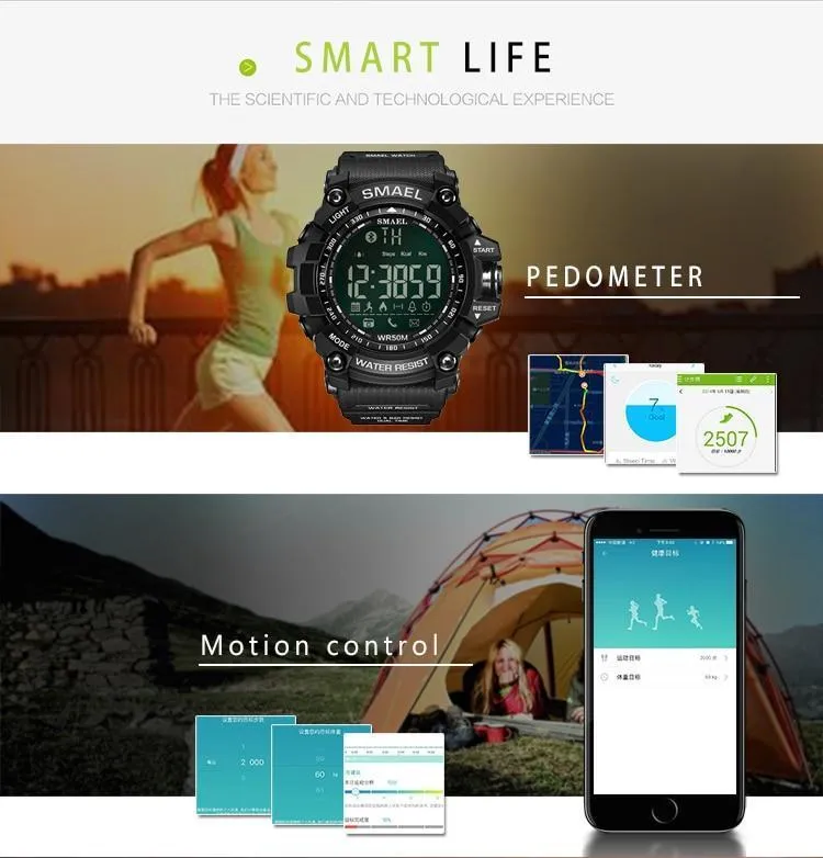 SML Warrior Smart Shock Resistant Digital Military Sport Smart Watch