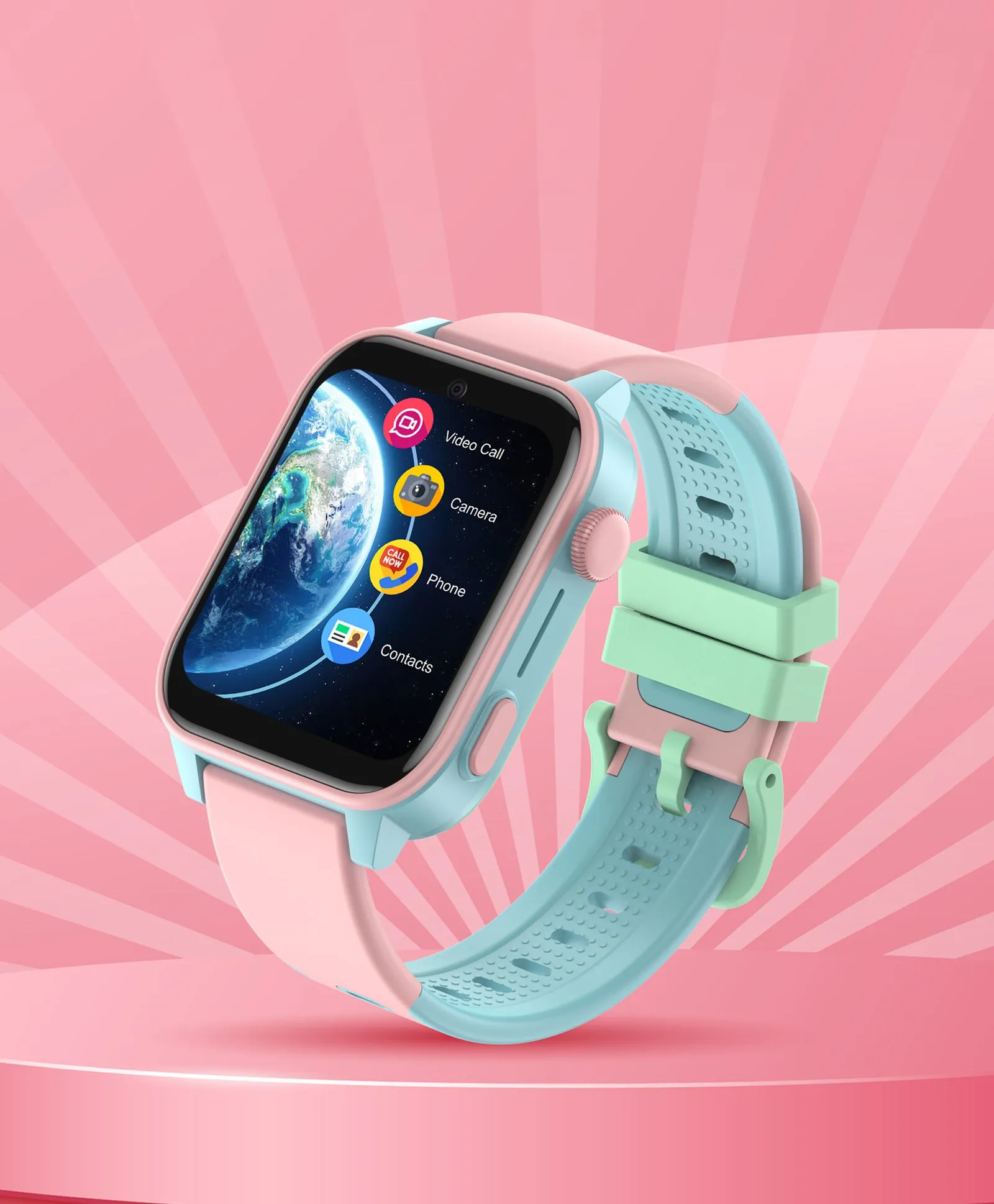 Spiky GNOME 4g Video & Voice Calling Smartwatch with - Pink