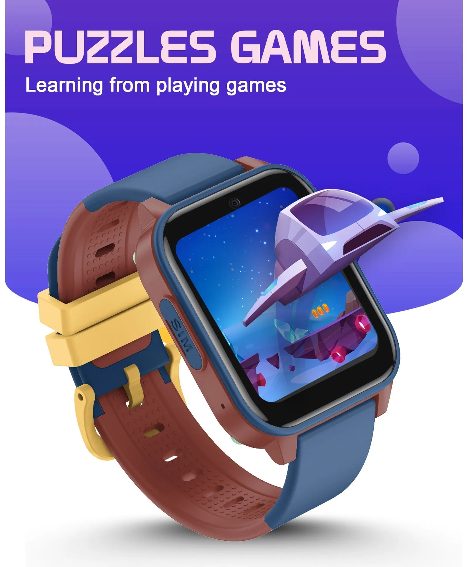Spiky GNOME 4g Video & Voice Calling Smartwatch with - Pink