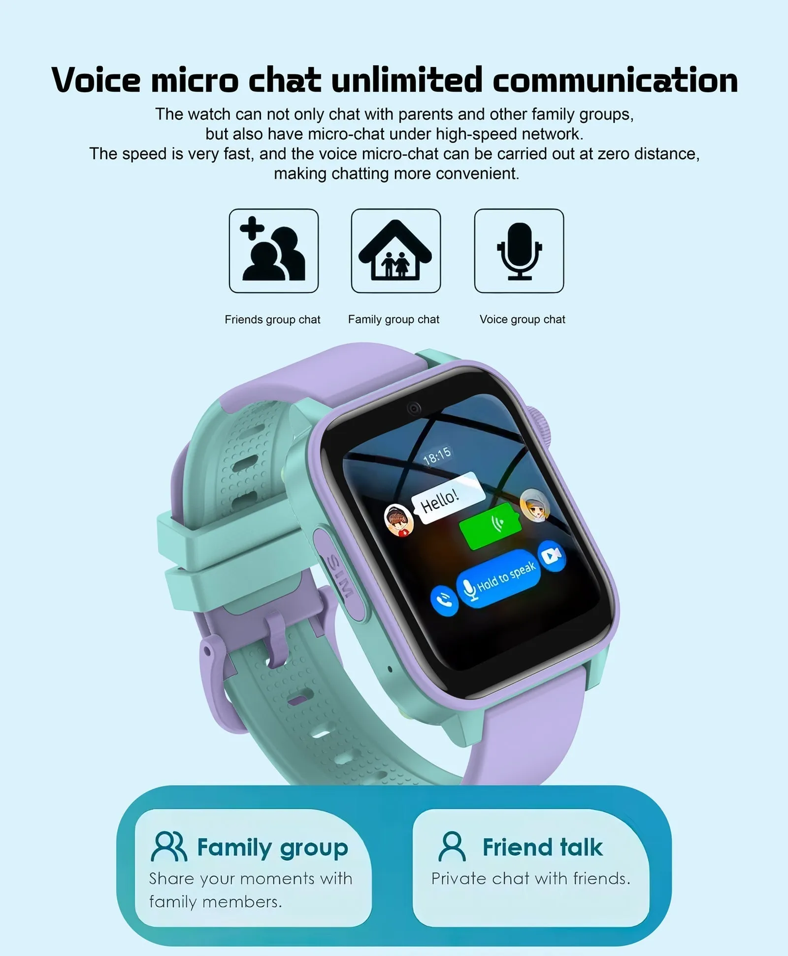Spiky GNOME 4g Video & Voice Calling Smartwatch with - Pink