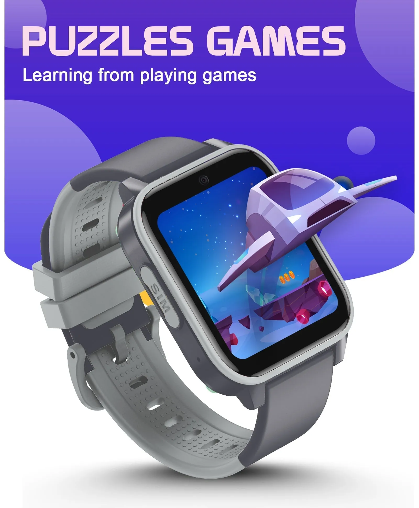 Spiky GNOME 4g Video & Voice Calling Smartwatch with - Pink