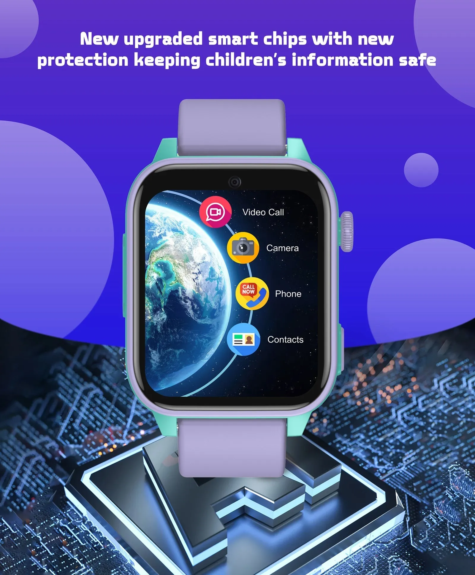 Spiky GNOME 4g Video & Voice Calling Smartwatch with - Pink