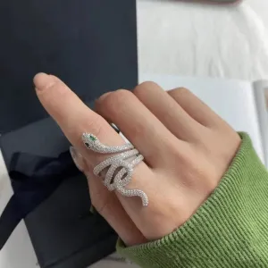 Spirit Snake Ring Female Light Luxury Retro Senior Sense 925 Silver