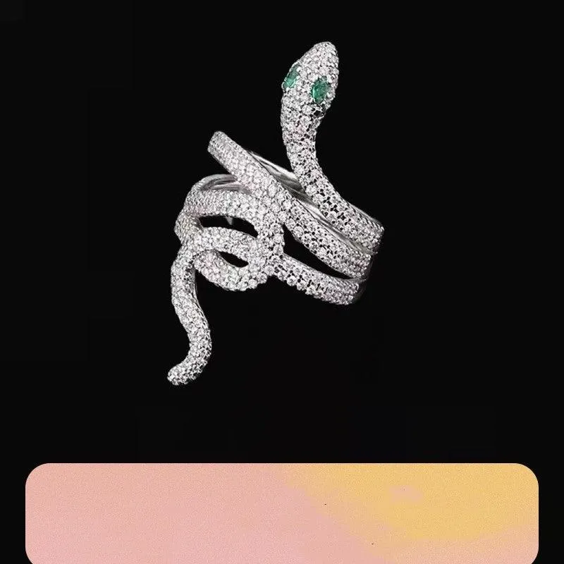 Spirit Snake Ring Female Light Luxury Retro Senior Sense 925 Silver