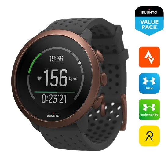 Suunto 3 New Edition Fitness Slate Grey Copper Multisport Watch (SS050415000)