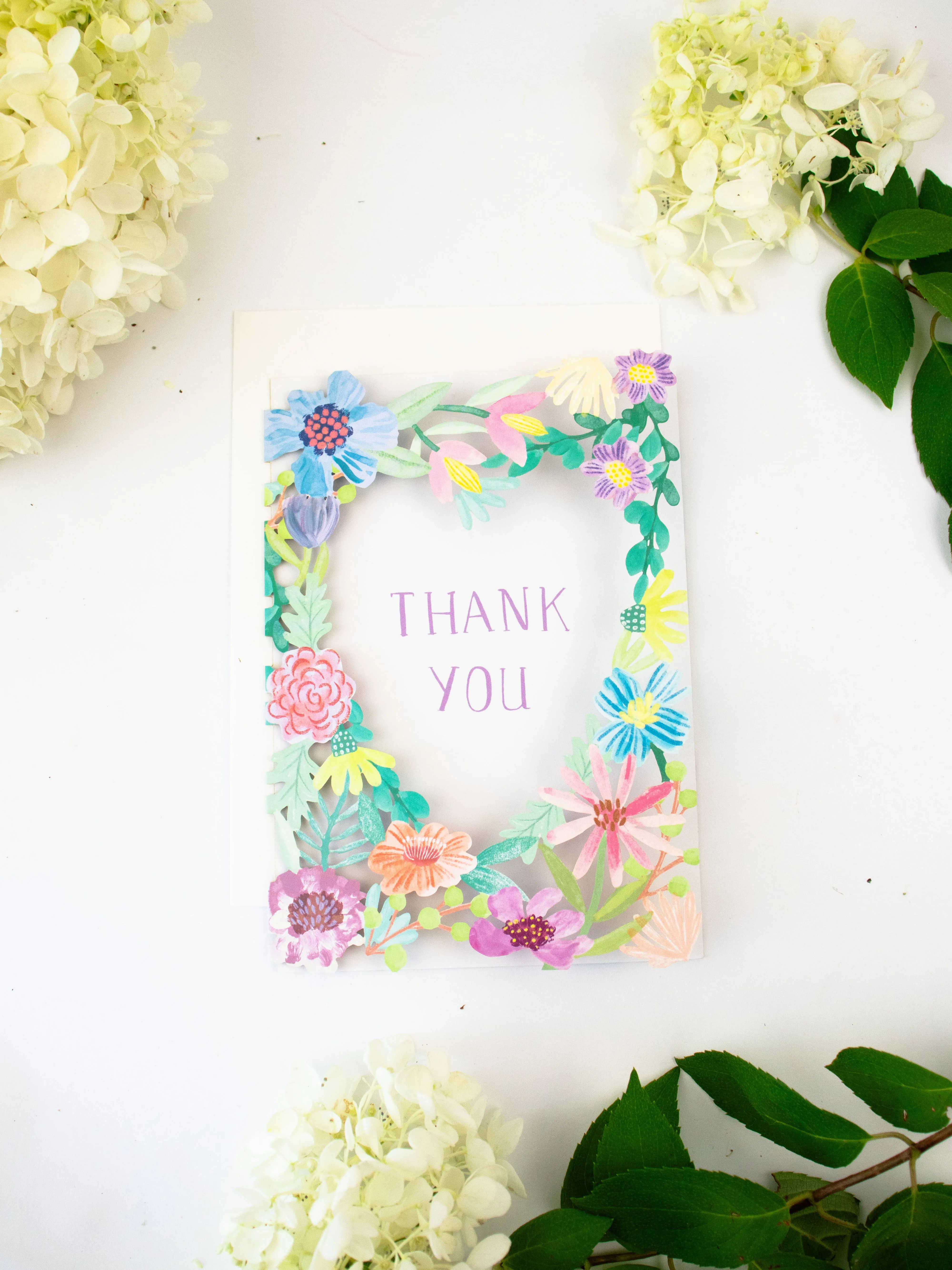 Thank you Flower Heart Lasercut Card
