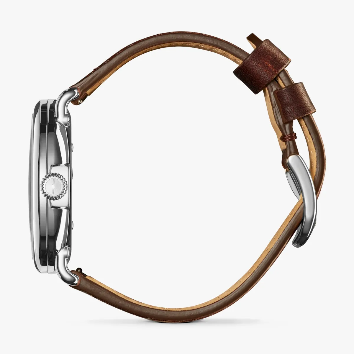 The Runwell Sub Second Watch - 41mm Blue / Cattail Brown Leather Strap