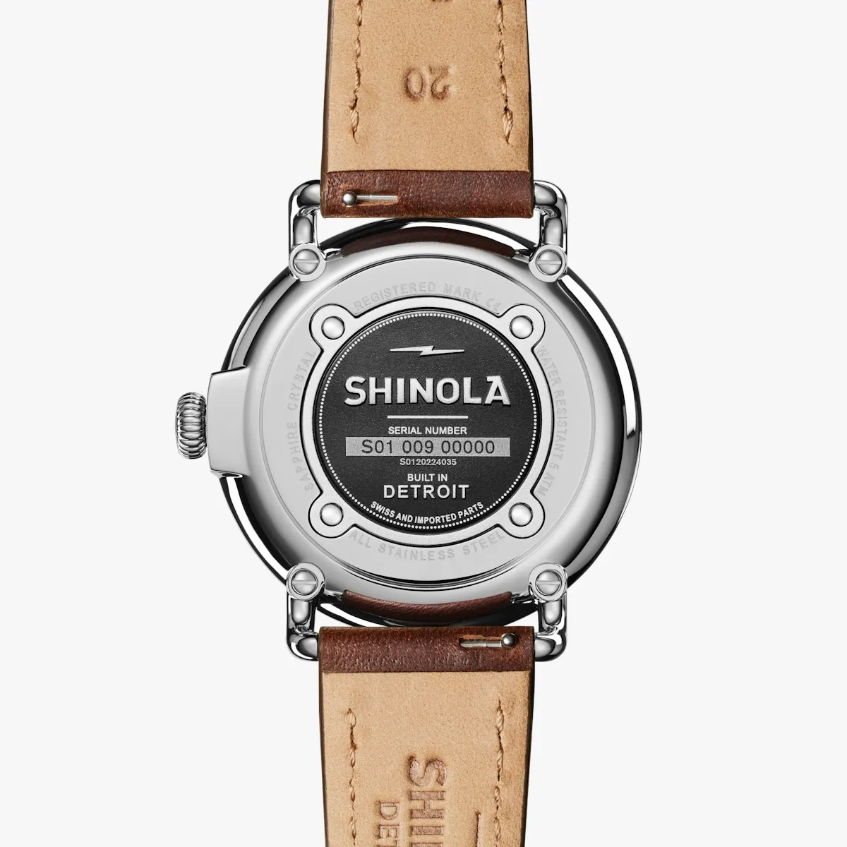The Runwell Sub Second Watch - 41mm Blue / Cattail Brown Leather Strap