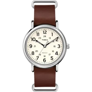 Timex Men 40 mm Size Cream Dial Analog Watch -T2P495