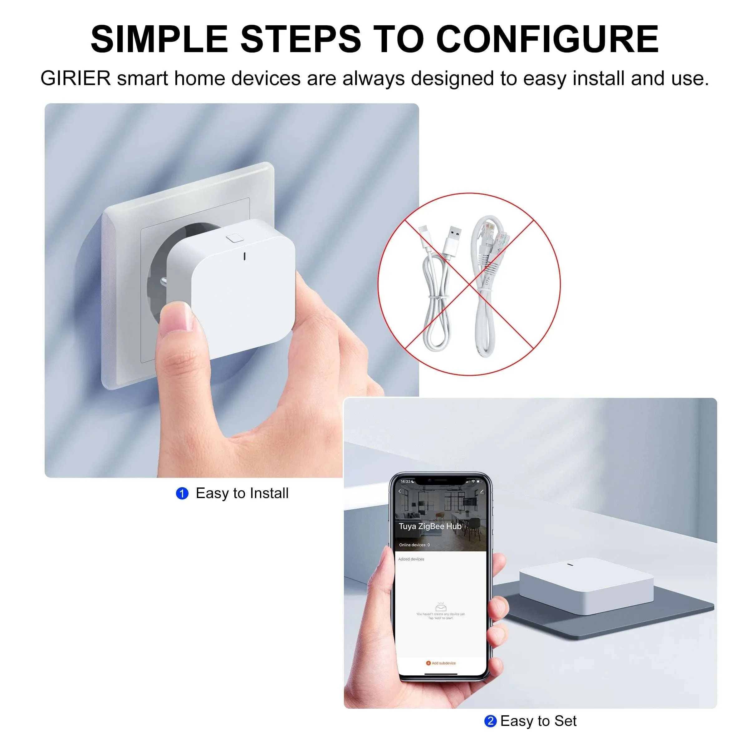 Tuya ZigBee Bluetooth Hub  Smart Home Gateway for Alexa & Google (EU/US Plug)