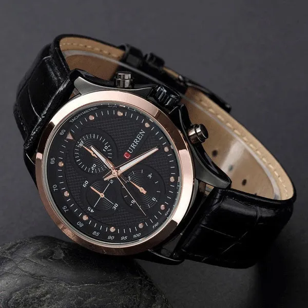 Watches Men Luxury Top Brand CURREN Fashion Men's Quartz Watch sport casual Wristwatch gold black