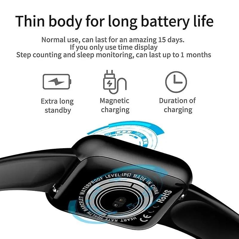 Watches women men heart rate blood pressure fitness tracker kids smart watches pink