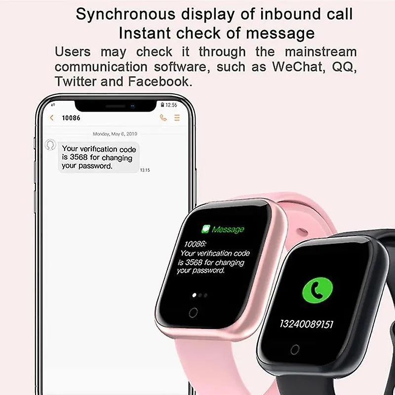 Watches women men heart rate blood pressure fitness tracker kids smart watches pink