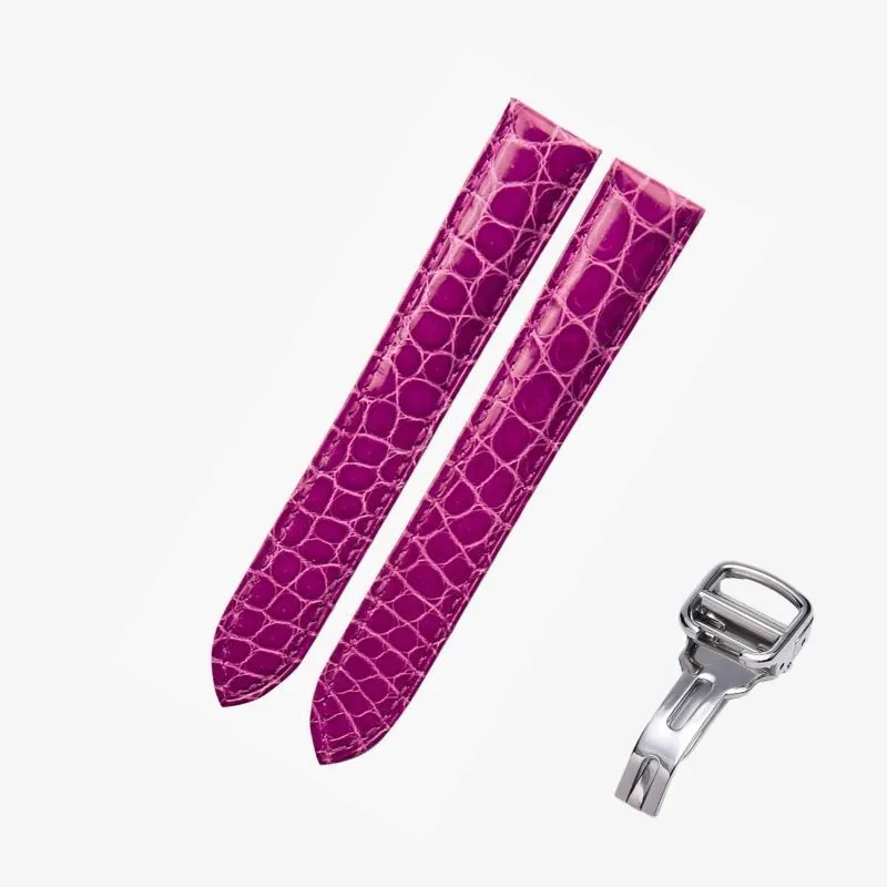 WATCHESMATE Purple Leather Strap for Cartier Tank Collection Watches