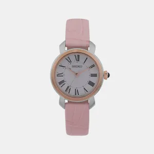 Women's White Analog Leather Watch SUR628P2