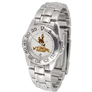Wyoming Cowboys Ladies Steel Band Sports Watch