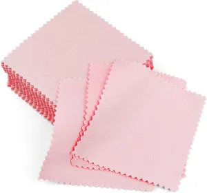 yuntop 50pcs Jewelry Cleaning Cloth, 3.15 x 3.15 Inch Polishing Cloths for Silver Gold Platinum Jewelry Ring Glasses Watch Coins